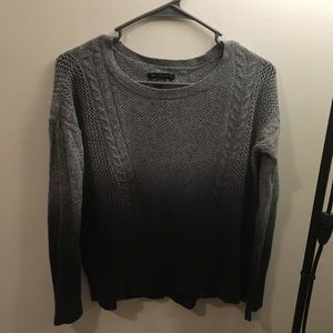 gray to black ombré sweater